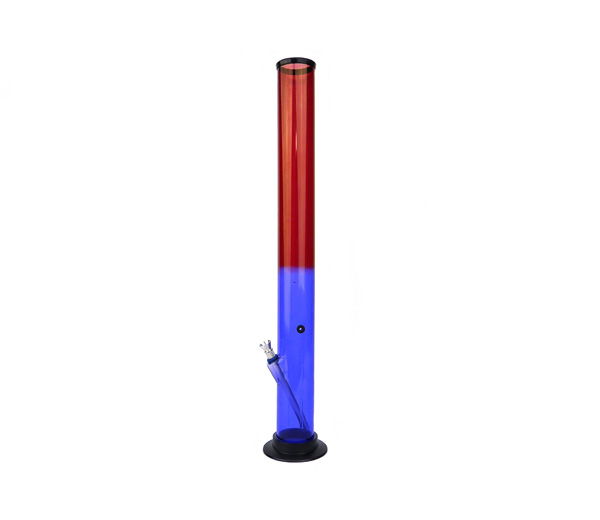 Tubular Acryl Bong Large 55cm rood/paars