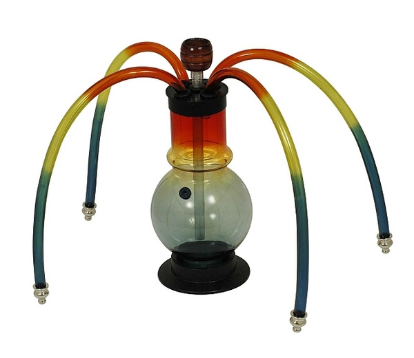 Vier slangen Acryl Waterpijp